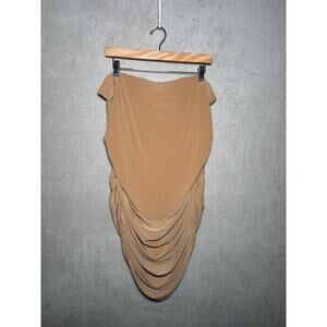 Express Women's Tan Strapless Ruched Bodycon Mini‎ Dress Lined Size XL NWT